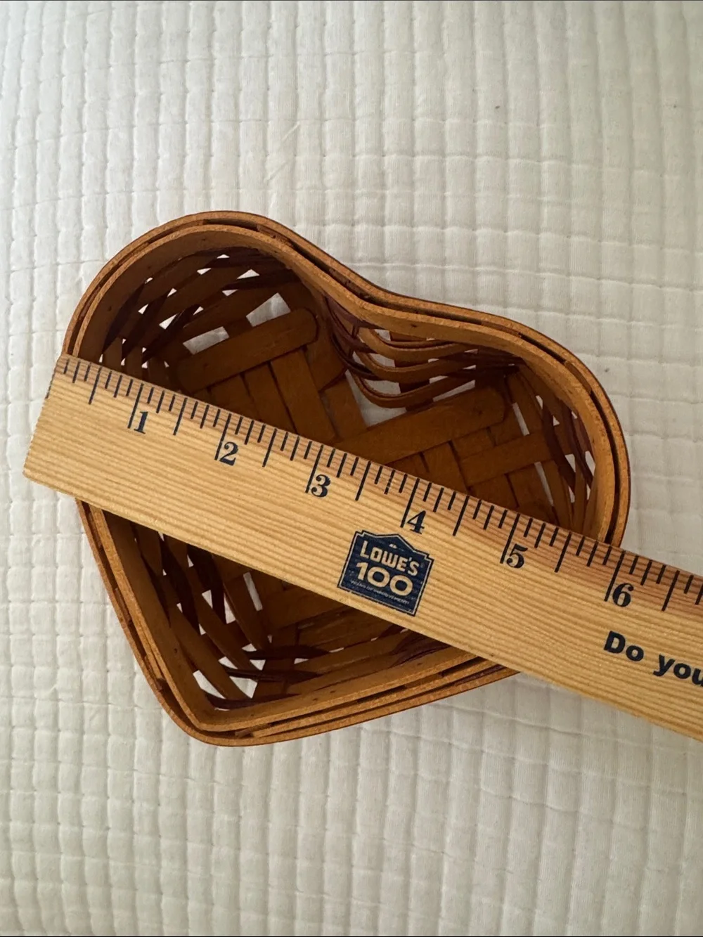 Longaberger 2000 Heart Basket Red Sweetheart Weave Handwoven Signed Basket Only